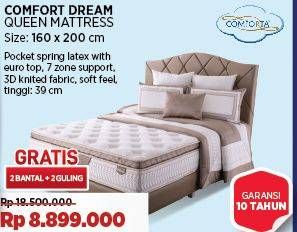 Promo Harga Comfort Dream Queen Mattress 160 X 200 Cm  - COURTS
