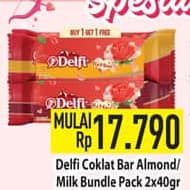 Promo Harga Delfi Chocolate Almond, Almonds, Dairy Milk 50 gr - Hypermart