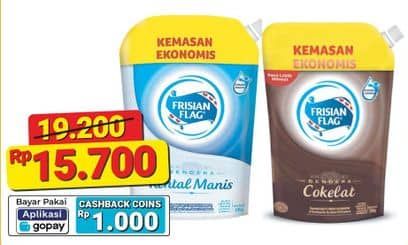 Promo Harga Frisian Flag Susu Kental Manis Cokelat, Putih 545 gr - Alfamart