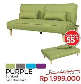 Promo Harga CAZEDIS Purple Sofa Bed Berbahan Kain  - Courts