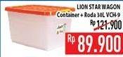 Promo Harga LION STAR Wagon Container + Roda VCH-9 30 ltr - Hypermart