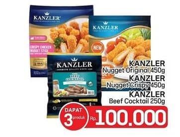 Promo Harga Kanzler Chicken Nugget Original + Crispy + Sausage Cocktail  - LotteMart