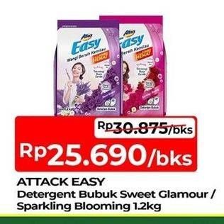 Promo Harga Attack Easy Detergent Powder Sweet Glamour, Sparkling Blooming 1200 gr - TIP TOP