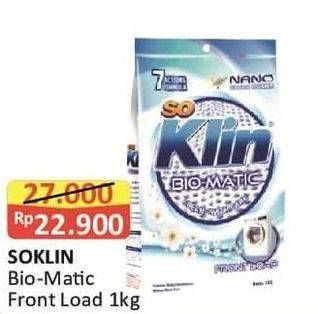 Promo Harga SO KLIN Biomatic Powder Detergent Front Load 1000 gr - Alfamart