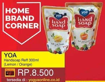 Promo Harga YOA Hand Soap Lemon, Orange 300 ml - Yogya