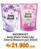 Promo Harga INDOMARET Body Wash Violet Lily, Cherry Blossom 450 ml - Indomaret