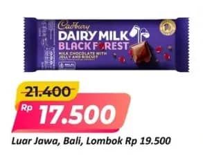 Promo Harga Cadbury Dairy Milk Black Forest 62 gr - Alfamart