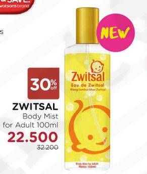 Promo Harga ZWITSAL Body Mist For Adult 100 ml - Watsons