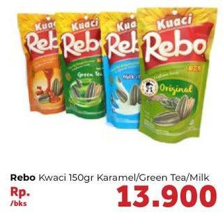 Promo Harga REBO Kuaci Bunga Matahari Caramel, Green Tea, Milk 150 gr - Carrefour