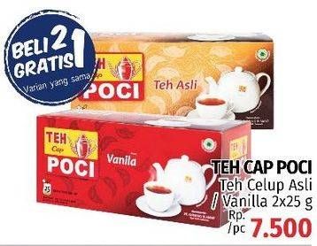 Promo Harga Cap Poci Teh Celup Asli, Vanila per 25 pcs 2 gr - LotteMart