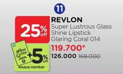 Promo Harga Revlon Super Lustrous Glass Shine Lipstick 014 Glaring Coral  - Watsons
