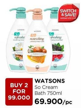 Promo Harga WATSONS So Family Cream Bath per 2 botol 750 ml - Watsons