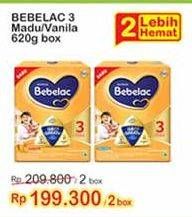 Promo Harga Bebelac 3 Gro Great Madu, Vanila 620 gr - Indomaret