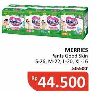 Promo Harga Merries Pants Good Skin S26, M22, L20, XL16 16 pcs - Alfamidi