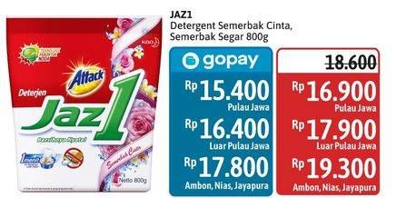 Promo Harga Attack Jaz1 Detergent Powder Semerbak Cinta, Pesona Segar 800 gr - Alfamidi