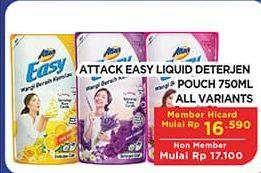Promo Harga ATTACK Easy Detergent Liquid All Variants 750 ml - Hypermart