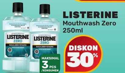 Promo Harga LISTERINE Mouthwash Antiseptic Zero 250 ml - Yogya