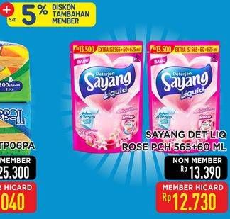 Promo Harga Sayang Liquid Detergent Rose 625 ml - Hypermart