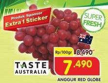 Promo Harga Anggur Red Globe per 100 gr - Superindo