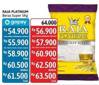 Promo Harga Raja Platinum Beras Slyp Super 5000 gr - Alfamidi