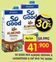 Promo Harga Sanitarium So Good Almond Milk Original, Oat Unsweetened, Unsweetened 1000 ml - Superindo