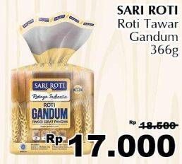 Promo Harga SARI ROTI Roti Tawar Gandum 366 gr - Giant