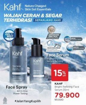 Promo Harga Kahf Brightening and Texture Refining Face Serum 35 ml - Watsons