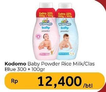 Promo Harga Kodomo Baby Powder Rice Milk Pink, Classic Blue 300 gr - Carrefour