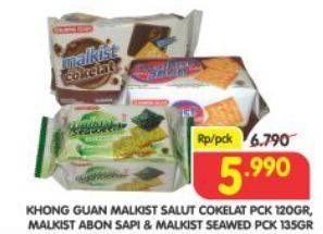 Promo Harga Khong Guan Malkist Salut Cokelat/Abon Sapi/Seaweed  - Superindo