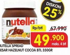Promo Harga NUTELLA Jam Spread Chocolate Hazelnut 350 gr - Superindo