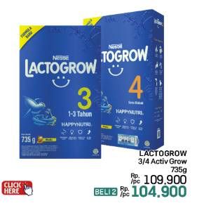 Promo Harga Lactogrow 3/4 Susu Pertumbuhan   - LotteMart