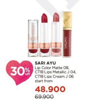 Promo Harga Sariayu Lip Color Matte 08, Lips Metallic J04, Lips Cream J06  - Watsons