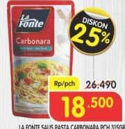 Promo Harga La Fonte Saus Pasta Carbonara 315gr Carbonara 315 gr - Superindo