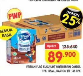Promo Harga Frisian Flag Susu Cair UHT Nutribrain All Variants 115 ml - Superindo