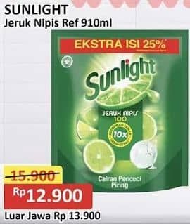 Promo Harga Sunlight Pencuci Piring Jeruk Nipis 100 910 ml - Alfamart