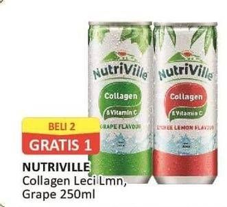 Promo Harga Nutriville Collagen & Vitamin C  Lychee Lemon, Grape 250 ml - Alfamart