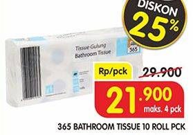 Promo Harga 365 Bathroom Tissue 10 roll - Superindo