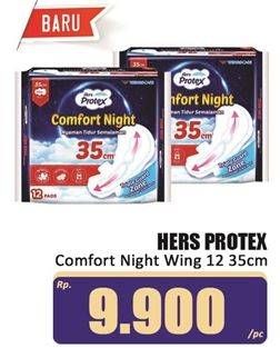 Promo Harga Hers Protex Comfort Night Wing 35cm 12 pcs - Hari Hari