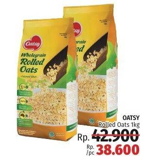Promo Harga OATSY Oatmeal Whole Grain Rolled Oats 1 kg - LotteMart