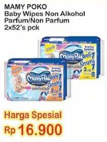 Promo Harga MAMY POKO Baby Wipes Non Perfumed, Perfumed per 2 pouch 52 pcs - Indomaret