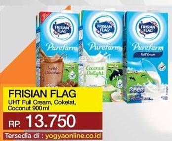 Promo Harga FRISIAN FLAG Susu UHT Purefarm Coconut Delight, Full Cream, Swiss Chocolate 900 ml - Yogya