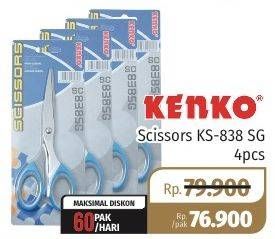 Promo Harga KENKO Scissor KS-838 SG 4 pcs - Lotte Grosir