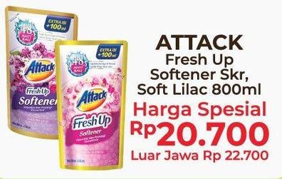 Promo Harga ATTACK Fresh Up Softener Sakura Blossom, Dazzling Lilac 800 ml - Alfamart
