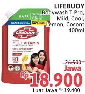 Promo Harga Lifebuoy Body Wash Total 10, Mild Care, Cool Fresh, Lemon Fresh, Coconut Fresh 400 ml - Alfamidi