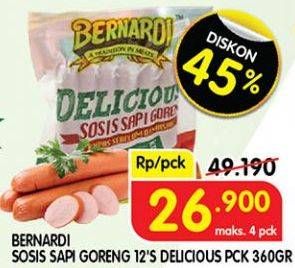 Promo Harga BERNARDI Delicious Sosis Sapi Goreng 12 pcs - Superindo