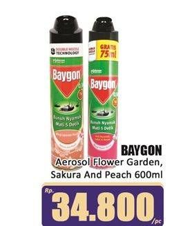 Promo Harga Baygon Insektisida Spray Flower Garden, Japanese Peach, Cherry Blossom 600 ml - Hari Hari