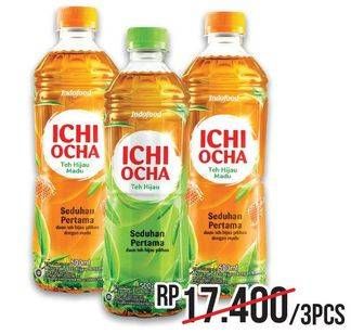 Promo Harga Ichi Ocha Minuman Teh Honey, Original per 3 botol 450 ml - Alfamart