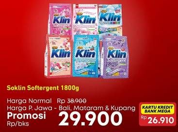 Promo Harga SO KLIN Softergent 1800 gr - Carrefour