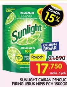Promo Harga Sunlight Pencuci Piring Jeruk Nipis 100 1500 ml - Superindo