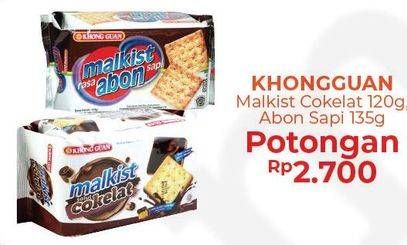 Promo Harga KHONG GUAN Malkist Salut Cokelat, Abon Sapi 120 gr - Alfamart